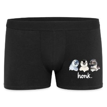 Lustiges Geschnatter von Pinguinen - Männer Boxer Shorts - Schwarz - Vorne