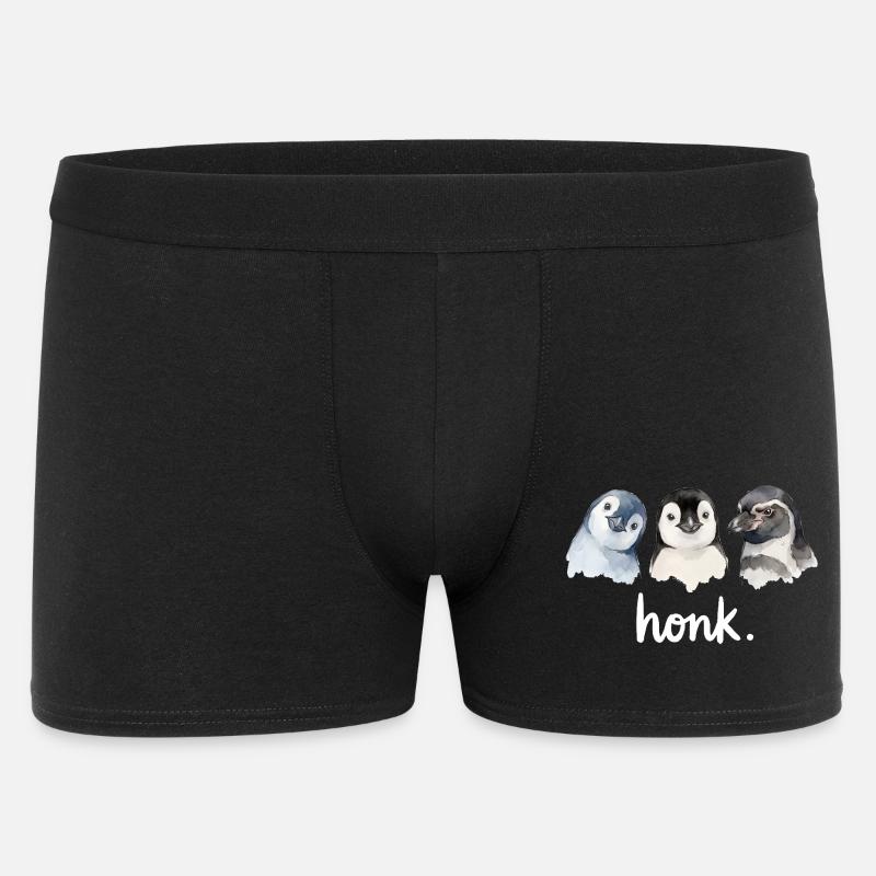 Lustiges Geschnatter von Pinguinen - Männer Boxer Shorts - Schwarz