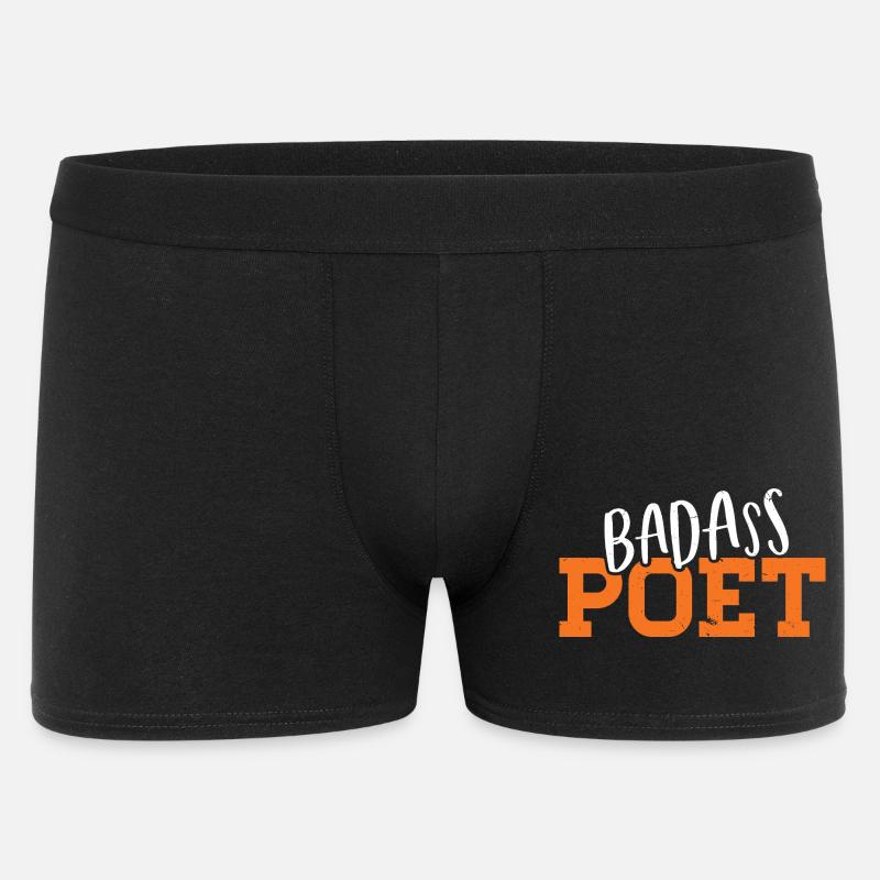 Badass Poet Typography Design - Männer Boxer Shorts - Schwarz