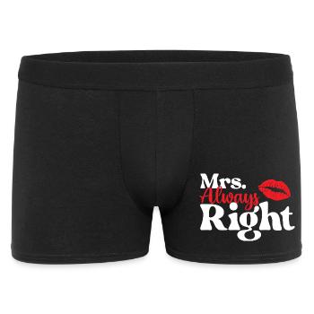Mrs. Always Right Funny Valentine Matching Couple - Men's Boxer Shorts - black - Front