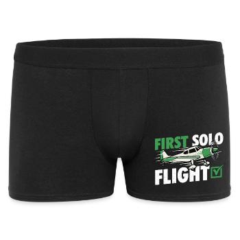 Premier étudiant humoristique en aviation pilote de vol solo - Boxer Homme - noir - Devant