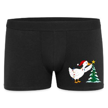 Goose and Christmas tree - Men's Boxer Shorts - black - Front