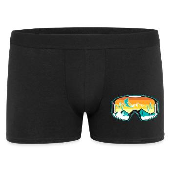 Skifahrer Brille - Männer Boxer Shorts - Schwarz - Vorne