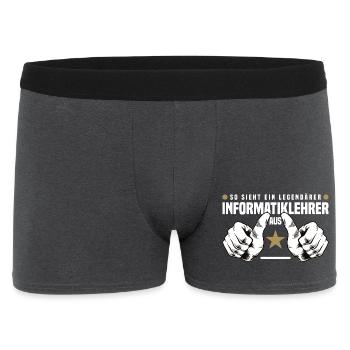 Professeur d’informatique - Boxer Homme - charbon - Devant