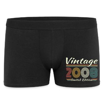 Vintage 2008 Vintage Retro Birthday Gift - Men's Boxer Shorts - black - Front