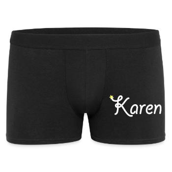 Karen - Männer Boxer Shorts - Schwarz - Vorne