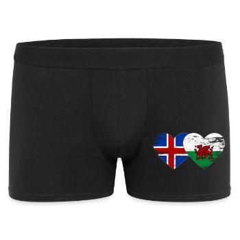 Iceland Wales flag heart used - Men's Boxer Shorts - black - Front