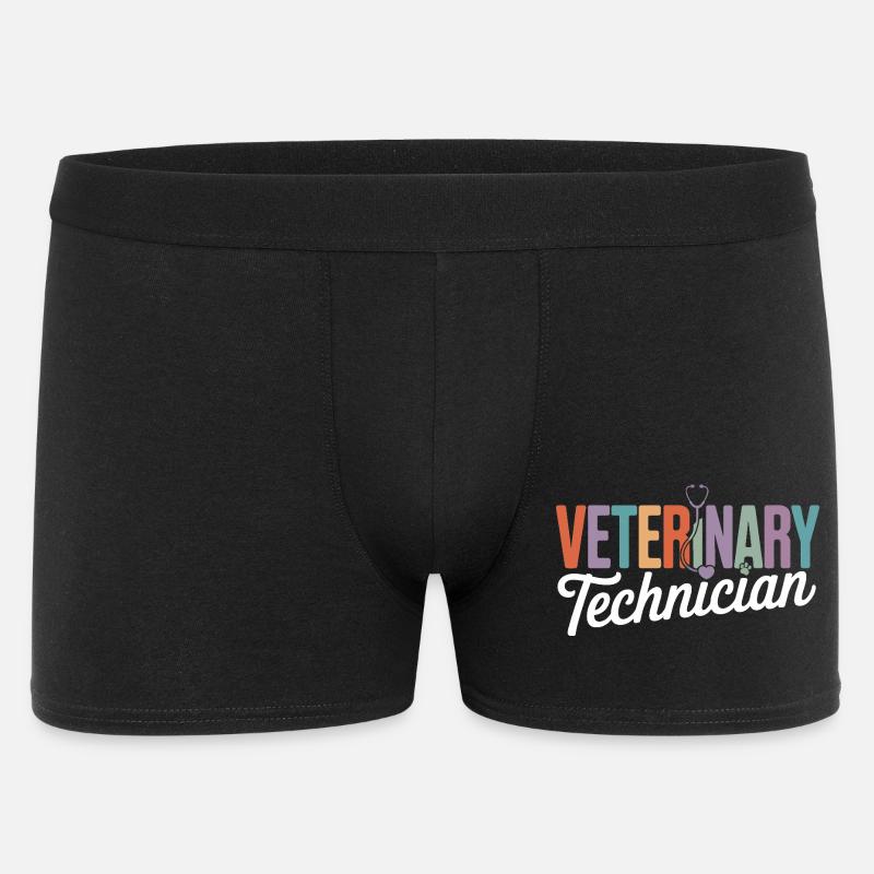 Veterinary Technician Rainbow Logo - Men's Boxer Shorts - black
