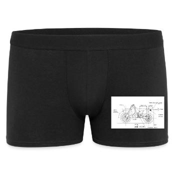 Motorcycle Blueprint: Custom Chopper - Men's Boxer Shorts - black - Front