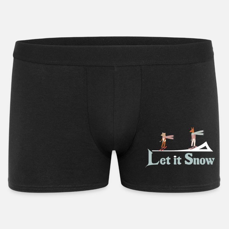 Let It Snow Winter Illustration - Männer Boxer Shorts - Schwarz
