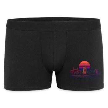 Neon Synthwave City Skyline - Mumbai - Men's Boxer Shorts - black - Front