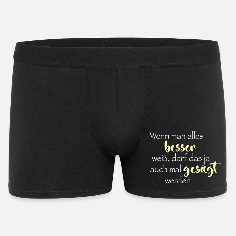Wenn man alles besser weiß ... - Männer Boxer Shorts - Schwarz