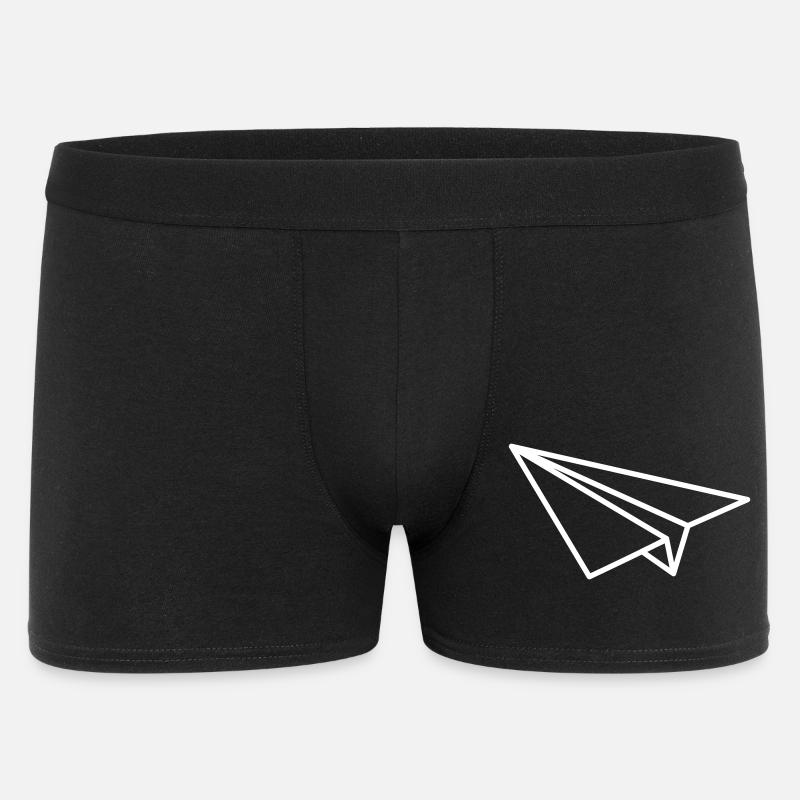 Papierflieger Linienkunst - Männer Boxer Shorts - Schwarz