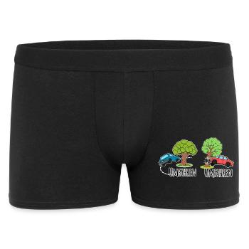 Driving around or driving around the tree by car? - Men's Boxer Shorts - black - Front