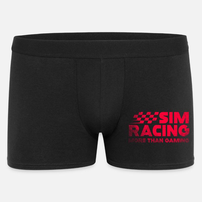 Sim Racing Neon-Kariertes Logo - Männer Boxer Shorts - Schwarz