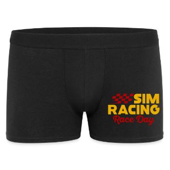 Sim Racing Renntag - Männer Boxer Shorts - Schwarz - Vorne