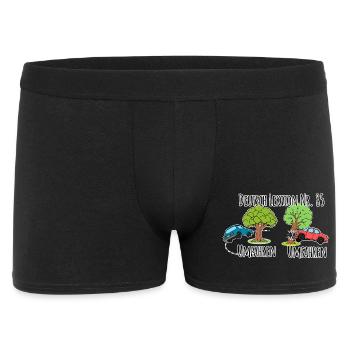 Deutsch Lektion - Baum umfahren vs. Baum umfahren! - Männer Boxer Shorts - Schwarz - Vorne
