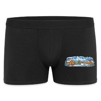 Winter village in Christmas splendour - Men's Boxer Shorts - black - Front