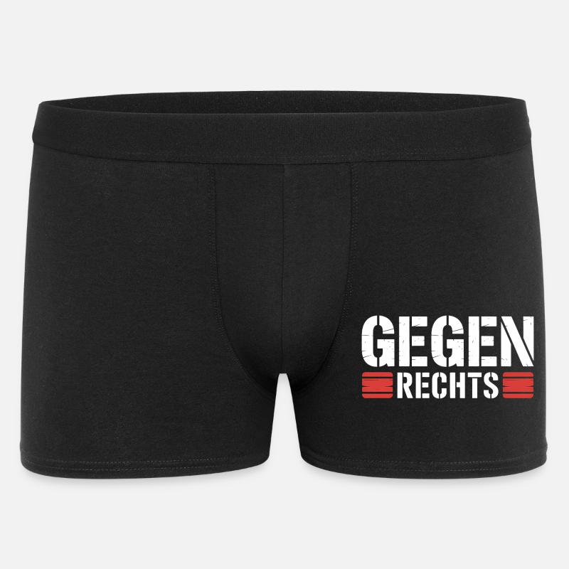 Gegen Rechts - Funny Antifa Spruch - Männer Boxer Shorts - Schwarz