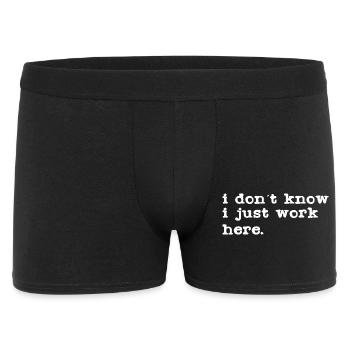 Je ne sais pas, je travaille ici - Boxer Homme - noir - Devant