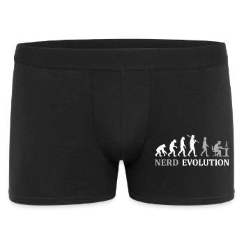 Nerd Evolution – Vom Affen zum PC-Profi - Männer Boxer Shorts - Schwarz - Vorne