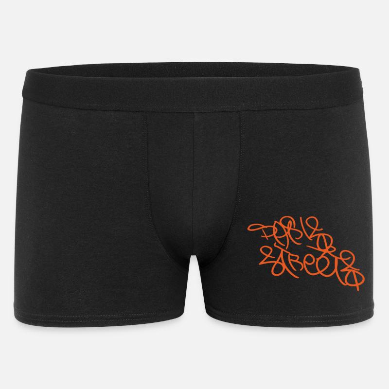 Oranges Pariser Graffiti - Männer Boxer Shorts - Schwarz