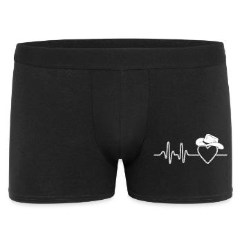 Heartbeat with Hat Silhouette - Men's Boxer Shorts - black - Front