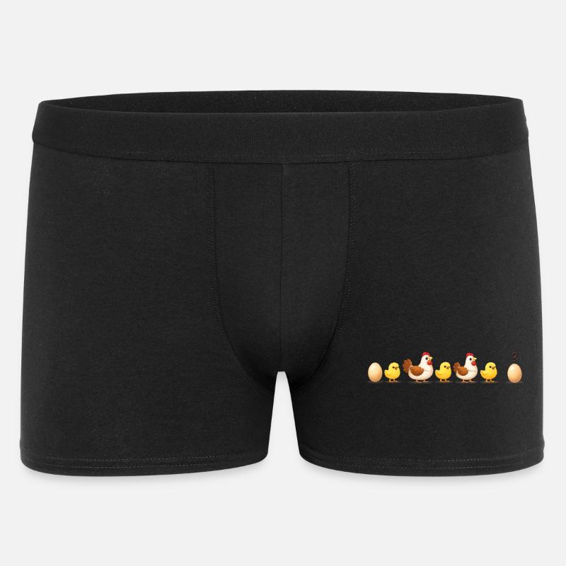 Evolution Ei-Küken-Henne-Darwin - Männer Boxer Shorts - Schwarz