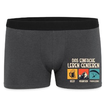 Paraglider ENJOY THE SIMPLE LIFE Funny - Men's Boxer Shorts - charcoal grey - Front