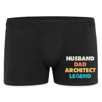 Husband Dad Architect Legend - Männer Boxer Shorts - Schwarz - Vorne