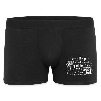 La vie est meilleure avec des pâtes et du vin - Boxer Homme - noir - Devant