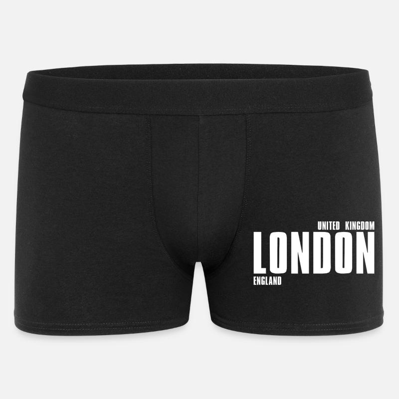 Londoner typografisches Emblem - Männer Boxer Shorts - Schwarz