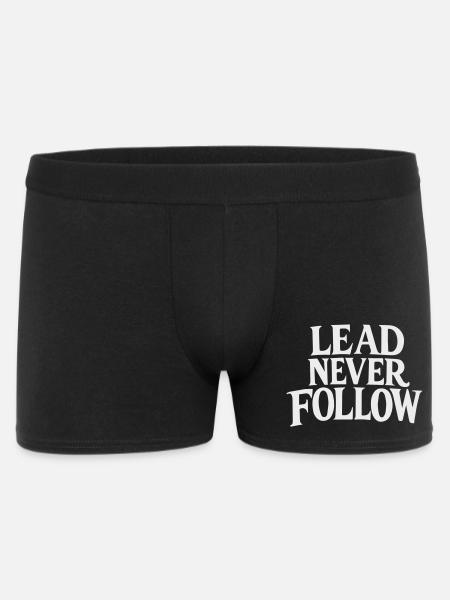 Lead Never Follow - Bold Motivation White - Men's Boxer Shorts - black