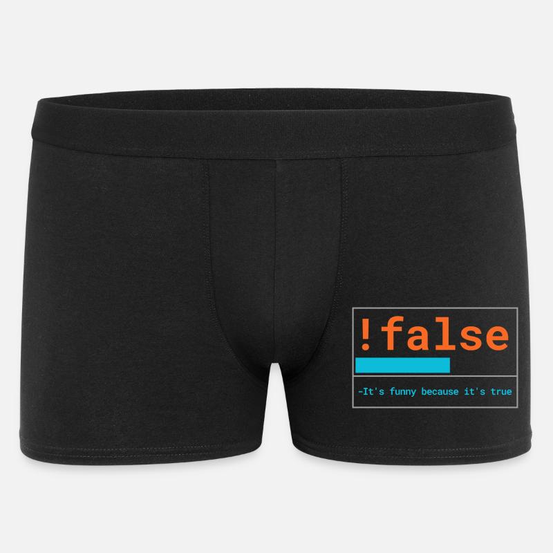 Programmierer Logik: It's funny because it's true - Männer Boxer Shorts - Schwarz