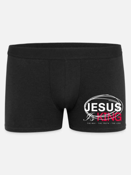Jesus King Bold Typography - Men's Boxer Shorts - black
