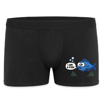 Costume de poisson bleu Carnaval des animaux marins Carnaval - Boxer Homme - noir - Devant