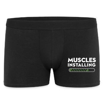 Muscles Installing Progress Graphic - Men's Boxer Shorts - black - Front