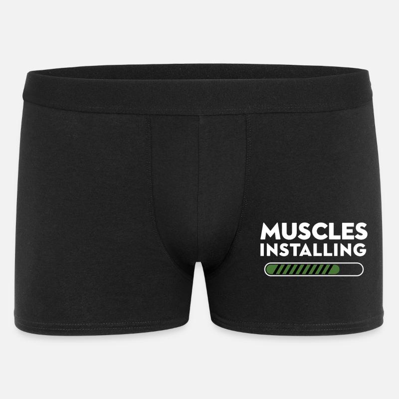 Muscles Installing Progress Graphic - Men's Boxer Shorts - black