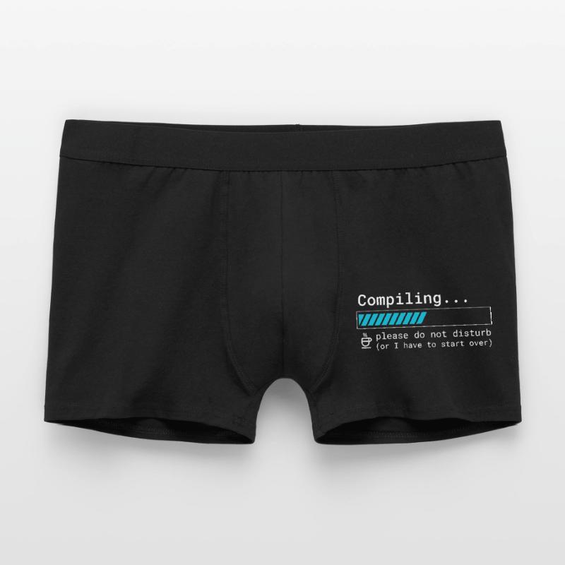 Funny Programmer T-Shirt - Compiling Please Men's Boxer Shorts