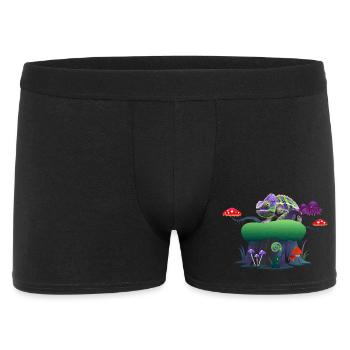 Caméléon néon sur Mushroom Rock - Boxer Homme - noir - Devant