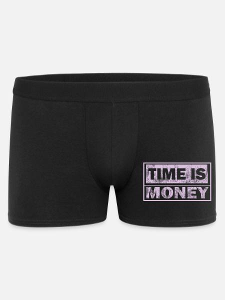 Zeit ist Geld Neon-Panel - Männer Boxer Shorts - Schwarz