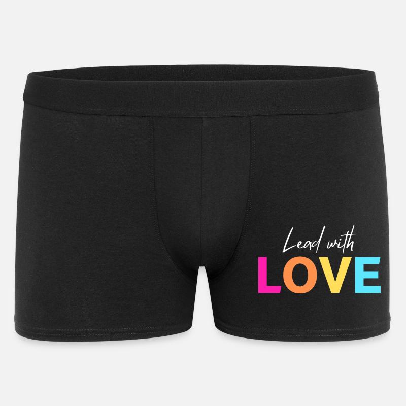 Führe mit LIEBE - Männer Boxer Shorts - Schwarz