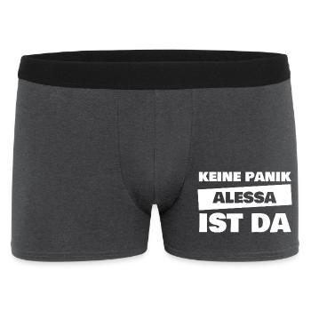 First name Alessa - Men's Boxer Shorts - charcoal grey - Front