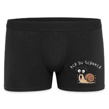 Ach Du Schneck! Lustiges Wortspiel Schnecke - Männer Boxer Shorts - Schwarz - Vorne