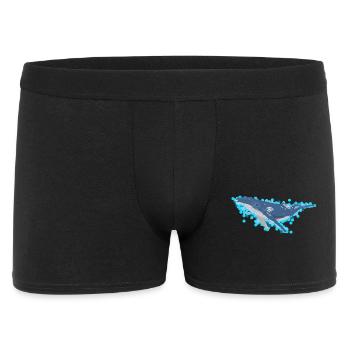 Buckelwal für Meeresliebhaber - Männer Boxer Shorts - Schwarz - Vorne