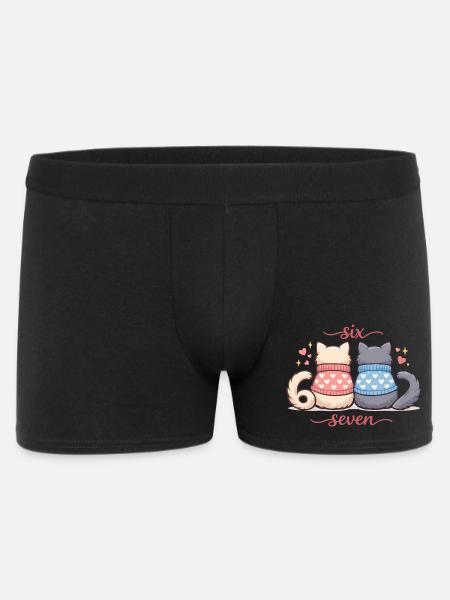 Katt Valentinsdag 67 Seks Syv Meme Gave Søt - Boxer Shorts for menn - svart