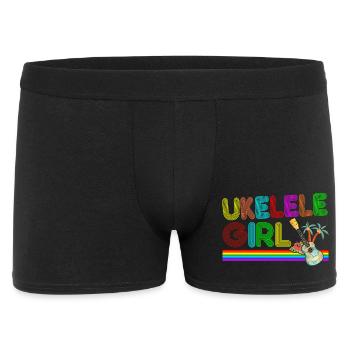 Hawaiian Ukulele Uke Retro 70s - Männer Boxer Shorts - Schwarz - Vorne