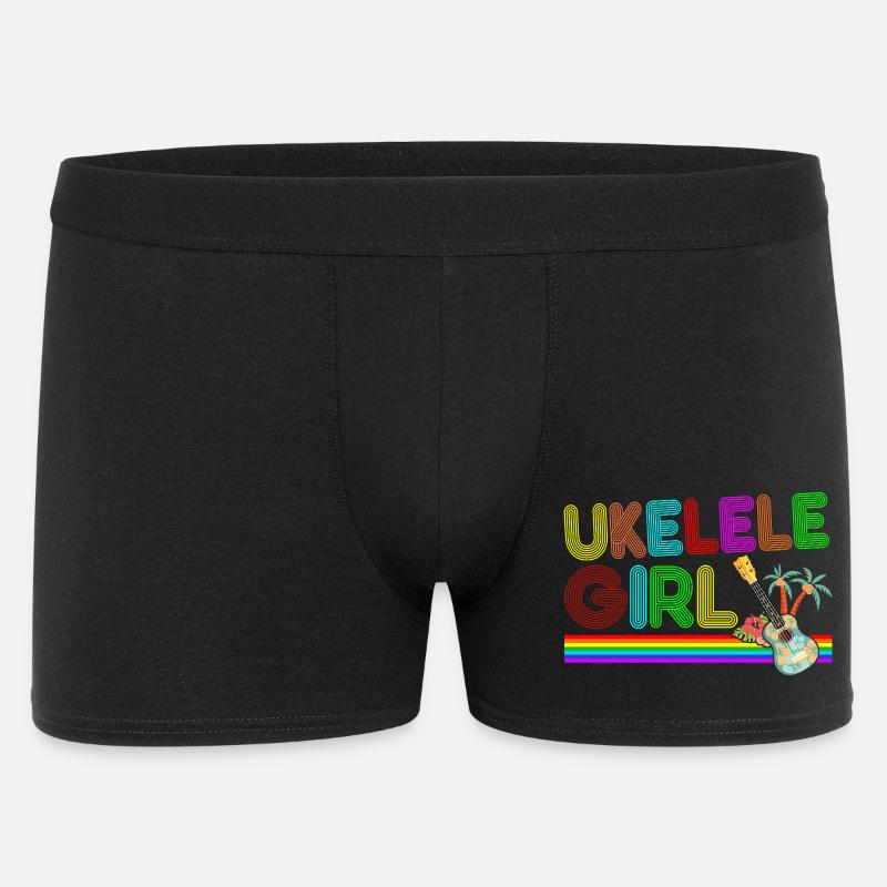 Hawaiian Ukulele Uke Retro 70s - Männer Boxer Shorts - Schwarz
