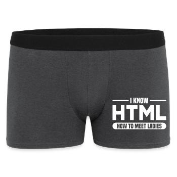 HTML Humor Code Programmer Saying - Men's Boxer Shorts - charcoal grey - Front