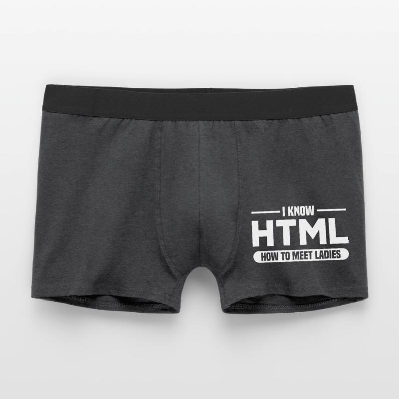 HTML Humor Code Programmer Saying Men's Boxer Shorts